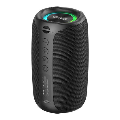 Zealot M2 8W Portable Outdoor RGB Bluetooth Speaker, Type:with 2pcs Microphones(Black) - Desktop Speaker by ZEALOT | Online Shopping UK | buy2fix