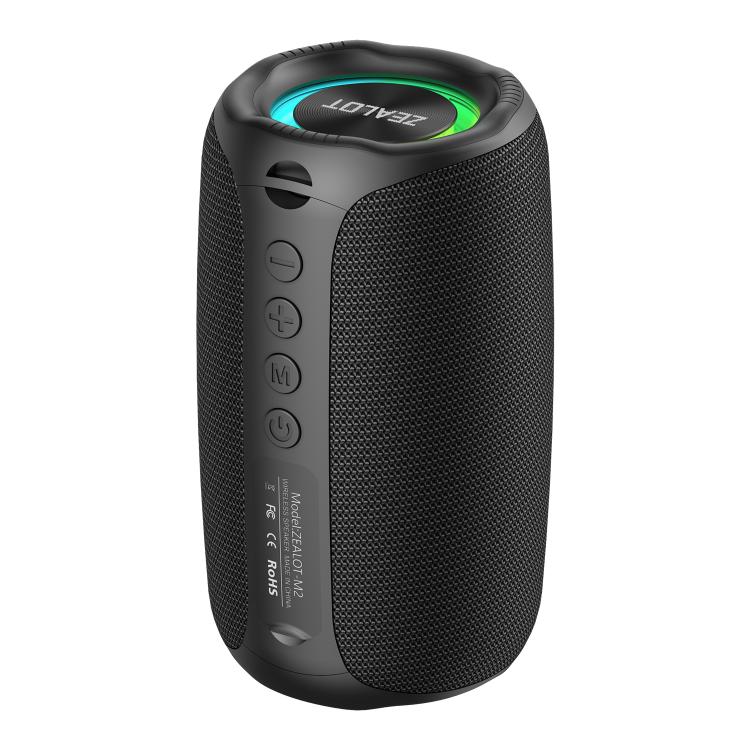 Zealot M2 8W Portable Outdoor RGB Bluetooth Speaker, Type:with 1pc Microphone(Black) - Desktop Speaker by ZEALOT | Online Shopping UK | buy2fix