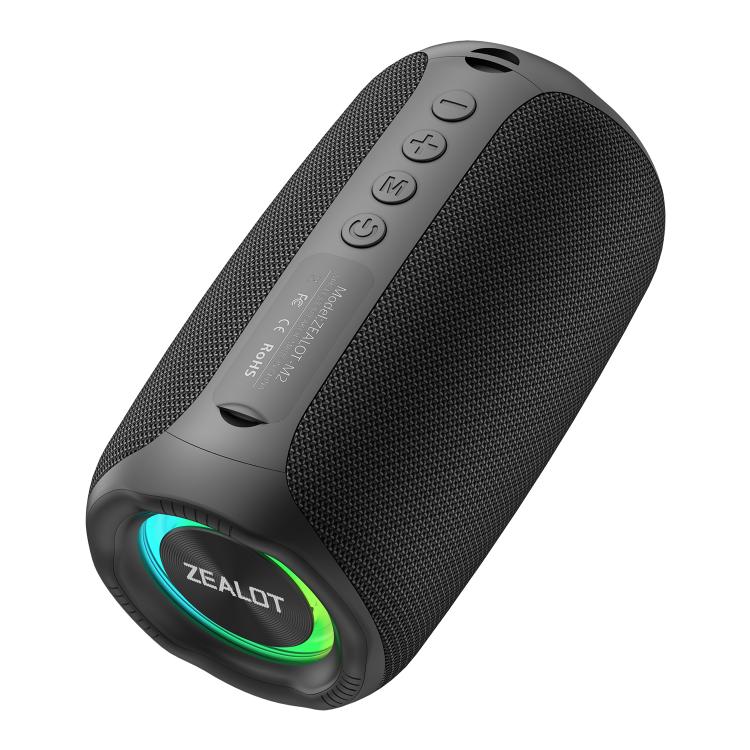Zealot M2 8W Portable Outdoor RGB Bluetooth Speaker, Type:with 1pc Microphone(Black) - Desktop Speaker by ZEALOT | Online Shopping UK | buy2fix