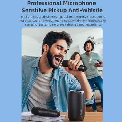 Zealot M2 8W Portable Outdoor RGB Bluetooth Speaker, Type:with 2pcs Microphones(Black) - Desktop Speaker by ZEALOT | Online Shopping UK | buy2fix