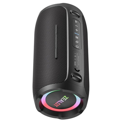 Zealot S76 50W Portable Outdoor RGB Bluetooth Speaker, Type:with 2pcs Microphones(Black) - Desktop Speaker by ZEALOT | Online Shopping UK | buy2fix