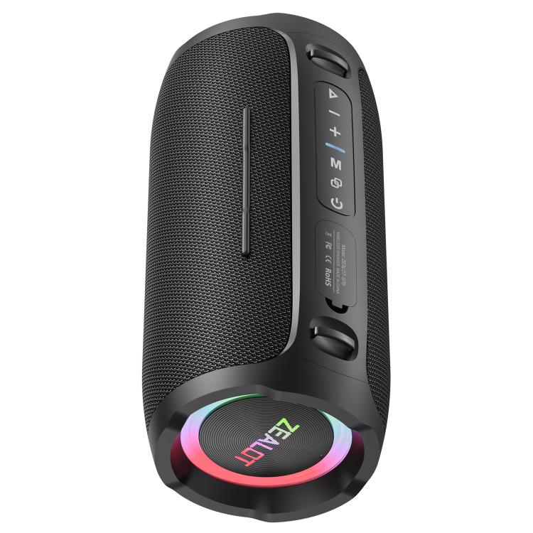 Zealot S76 50W Portable Outdoor RGB Bluetooth Speaker, Type:with 1pc Microphone(Black) - Desktop Speaker by ZEALOT | Online Shopping UK | buy2fix