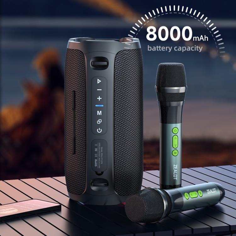 Zealot S76 50W Portable Outdoor RGB Bluetooth Speaker, Type:with 1pc Microphone(Black) - Desktop Speaker by ZEALOT | Online Shopping UK | buy2fix