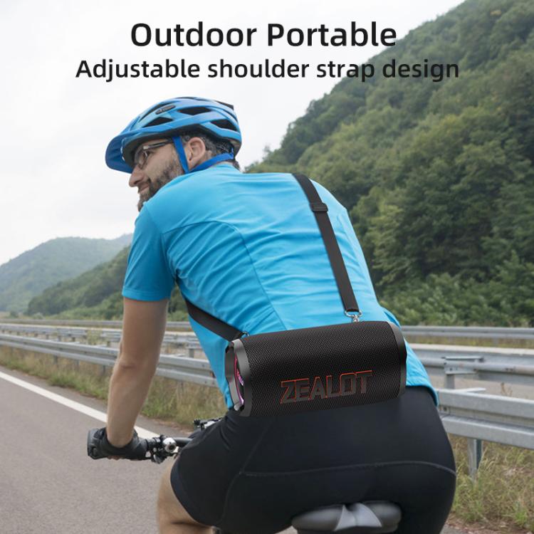 Zealot S76 50W Portable Outdoor RGB Bluetooth Speaker, Type:with 1pc Microphone(Black) - Desktop Speaker by ZEALOT | Online Shopping UK | buy2fix