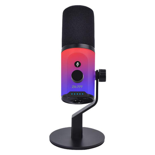 XTUGA ZX-777 XLR / USB-C Dynamic Microphone RGB Light Noise Reduction for Live, Model:Desktop(Black) - Microphone by XTUGA | Online Shopping UK | buy2fix