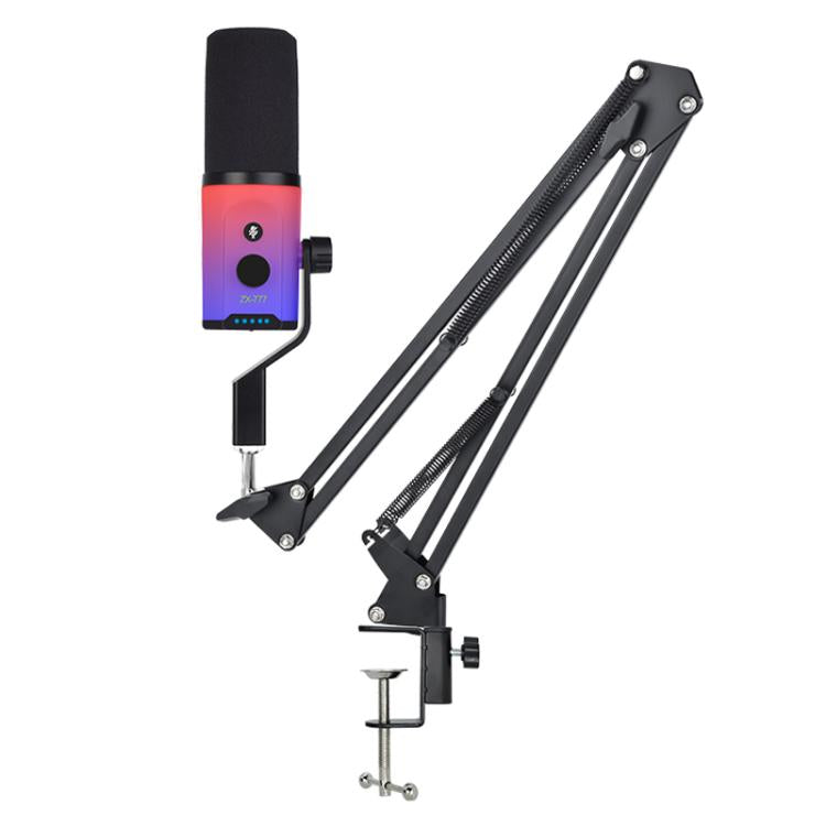 XTUGA ZX-777 XLR / USB-C Dynamic Microphone RGB Light Noise Reduction for Live, Model:Long Arm Bracket(Black) - Microphone by XTUGA | Online Shopping UK | buy2fix