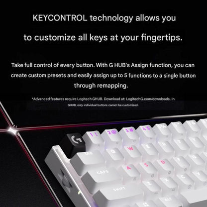 Logitech G PRO X 60 LIGHTSPEED Wireless Gaming Keyboard, GX-L Optical Switches(White) - Wireless Keyboard by Logitech | Online Shopping UK | buy2fix