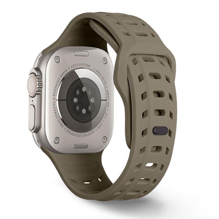 For Apple Watch 46mm / 49mm / 45mm / 44mm Shark Texture Holes Silicone Watch Band(Stone) - Watch Bands by buy2fix | Online Shopping UK | buy2fix