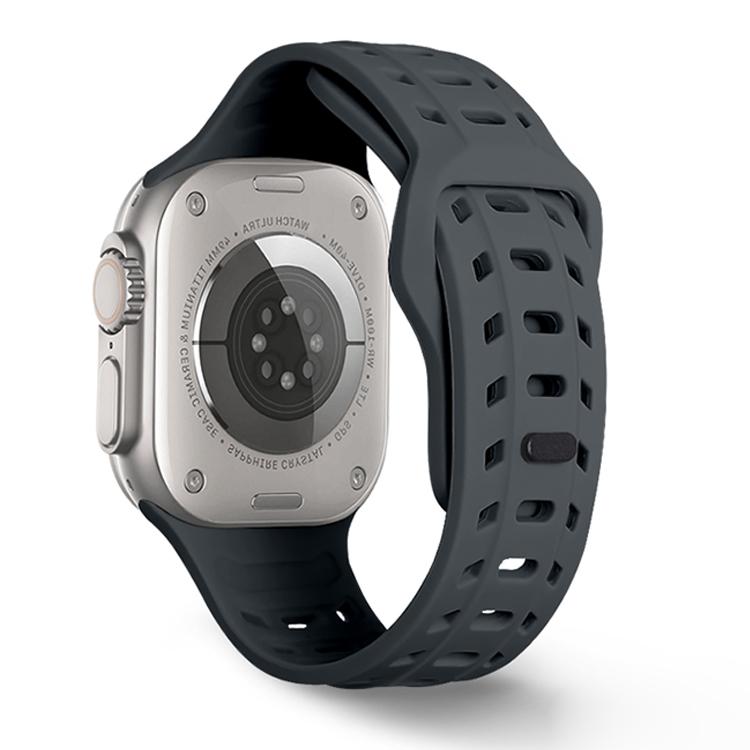 For Apple Watch 46mm / 49mm / 45mm / 44mm Shark Texture Holes Silicone Watch Band(Starry Lime) - Watch Bands by buy2fix | Online Shopping UK | buy2fix