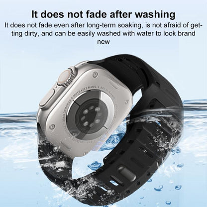 For Apple Watch 46mm / 49mm / 45mm / 44mm Shark Texture Holes Silicone Watch Band(Red) - Watch Bands by buy2fix | Online Shopping UK | buy2fix