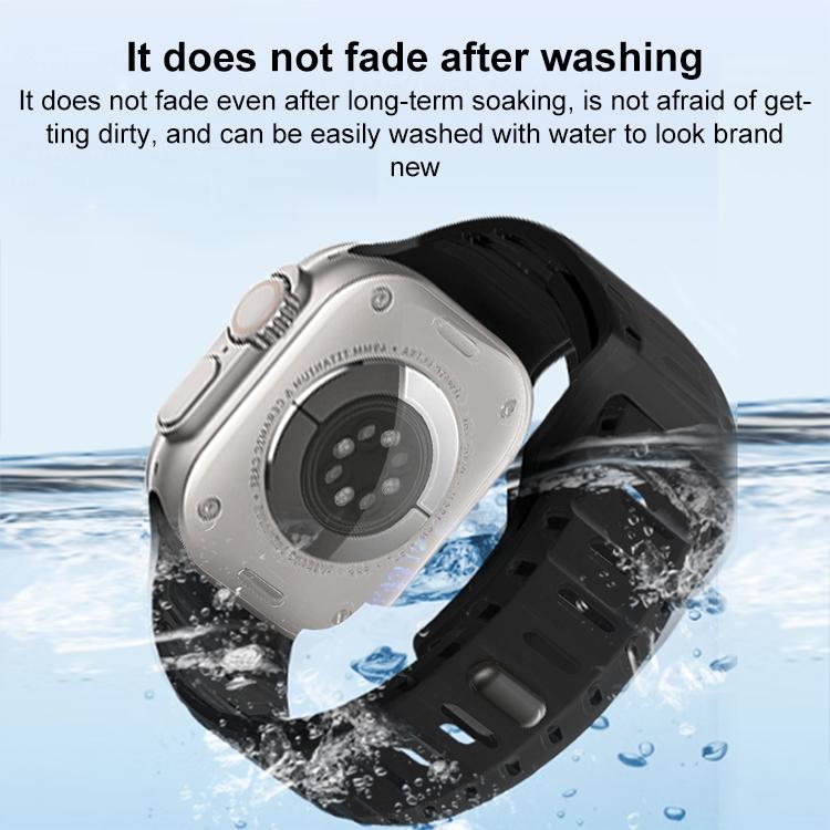 For Apple Watch 46mm / 49mm / 45mm / 44mm Shark Texture Holes Silicone Watch Band(Orange) - Watch Bands by buy2fix | Online Shopping UK | buy2fix