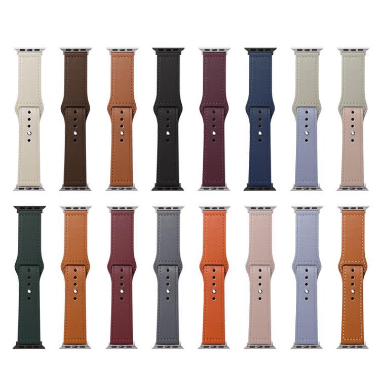 22mm xDfind Rivet Buckle Genuine Leather Watch Band(Lavender) - 22mm Bands by xDfind | Online Shopping UK | buy2fix