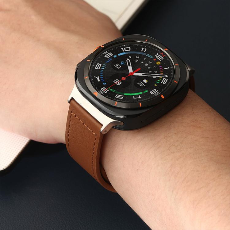 22mm xDfind Rivet Buckle Genuine Leather Watch Band(Light Brown) - 22mm Bands by xDfind | Online Shopping UK | buy2fix