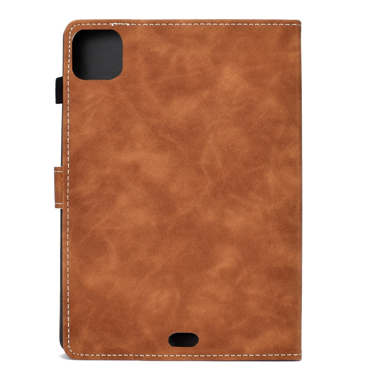 For iPad Air 2022 / 2020 10.9 Panda Embossing Pattern Horizontal Flip PU Leather Case with Holder & Card Slot & Anti-skid Strip(Brown) - iPad Air (2022) / (2020) 10.9 Cases by buy2fix | Online Shopping UK | buy2fix