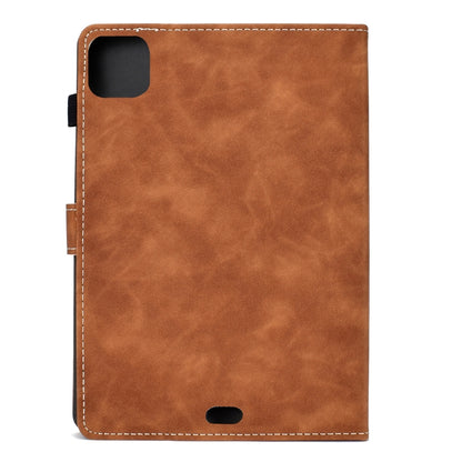 For iPad Air 2022 / 2020 10.9 Panda Embossing Pattern Horizontal Flip PU Leather Case with Holder & Card Slot & Anti-skid Strip(Brown) - iPad Air (2022) / (2020) 10.9 Cases by buy2fix | Online Shopping UK | buy2fix