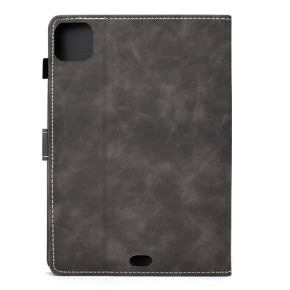 For iPad Air 2022 / 2020 10.9 Panda Embossing Pattern Horizontal Flip PU Leather Case with Holder & Card Slot & Anti-skid Strip(Grey) - iPad Air (2022) / (2020) 10.9 Cases by buy2fix | Online Shopping UK | buy2fix