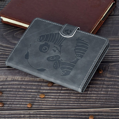 For iPad Air 2022 / 2020 10.9 Panda Embossing Pattern Horizontal Flip PU Leather Case with Holder & Card Slot & Anti-skid Strip(Grey) - iPad Air (2022) / (2020) 10.9 Cases by buy2fix | Online Shopping UK | buy2fix
