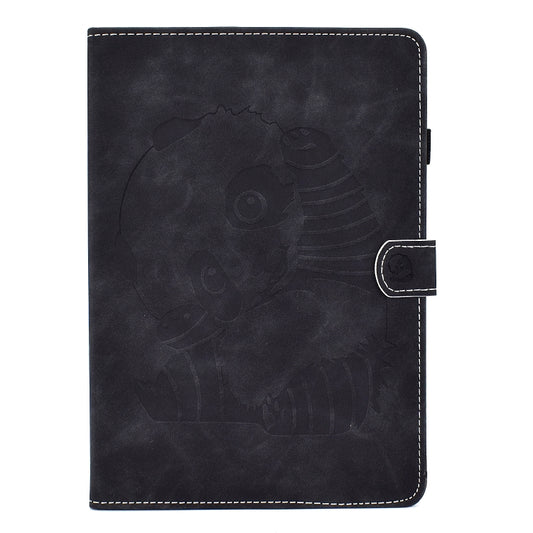 For iPad Air 2022 / 2020 10.9 Panda Embossing Pattern Horizontal Flip PU Leather Case with Holder & Card Slot & Anti-skid Strip(Black) - iPad Air (2022) / (2020) 10.9 Cases by buy2fix | Online Shopping UK | buy2fix