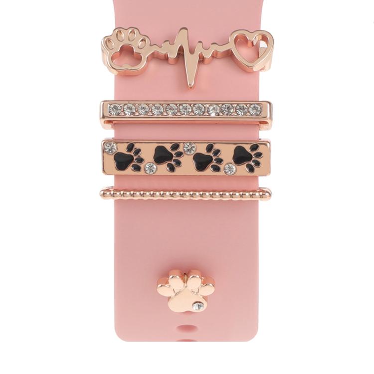 Smart Watch Band Decorative Ring Metal Accessories(Dog Paw Heart) - Watch Decorations by buy2fix | Online Shopping UK | buy2fix