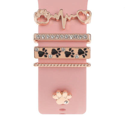 Smart Watch Band Decorative Ring Metal Accessories(Dog Paw Heart) - Watch Decorations by buy2fix | Online Shopping UK | buy2fix