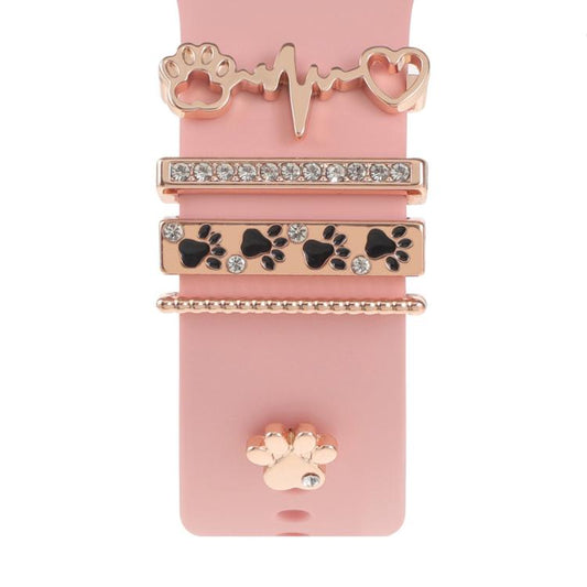 Smart Watch Band Decorative Ring Metal Accessories(Dog Paw Heart) - Watch Decorations by buy2fix | Online Shopping UK | buy2fix