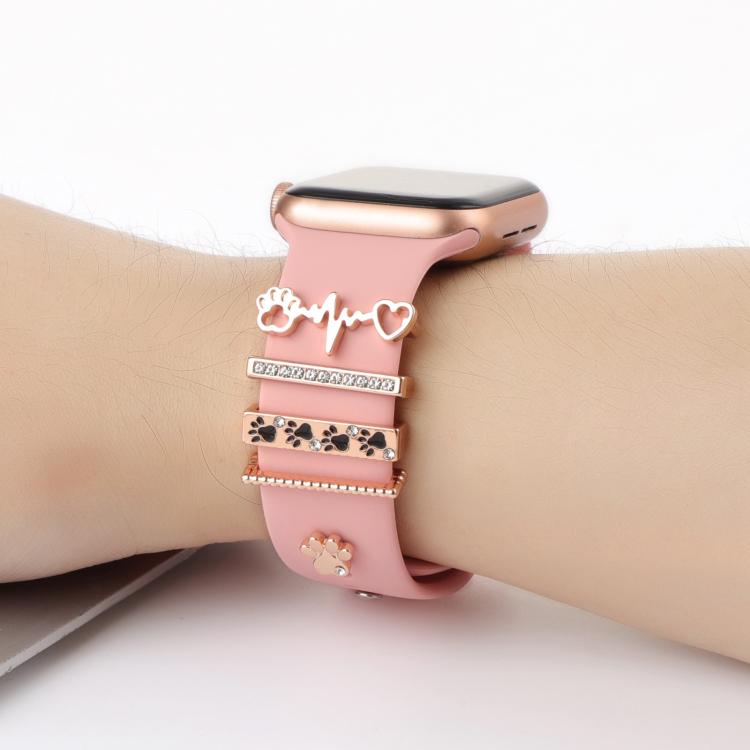 Smart Watch Band Decorative Ring Metal Accessories(Dog Paw Heart) - Watch Decorations by buy2fix | Online Shopping UK | buy2fix