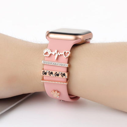 Smart Watch Band Decorative Ring Metal Accessories(Dog Paw Heart) - Watch Decorations by buy2fix | Online Shopping UK | buy2fix