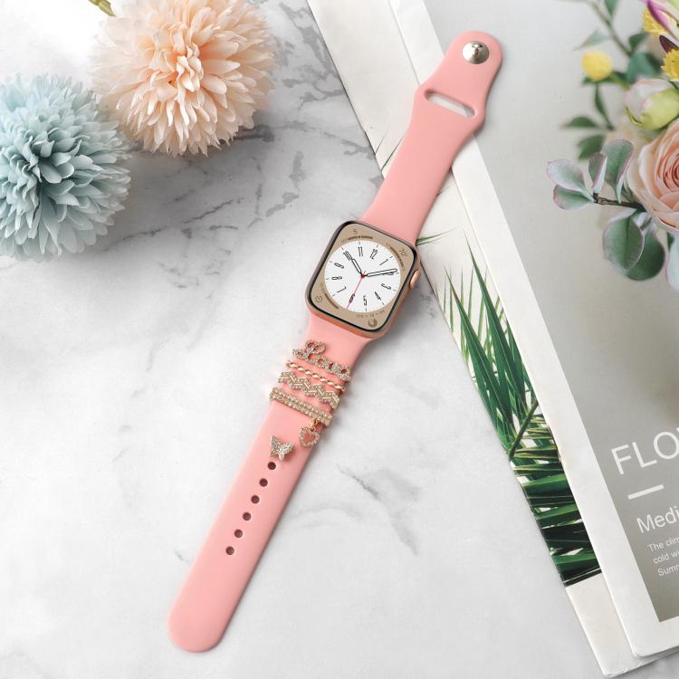 Smart Watch Band Decorative Ring Metal Accessories(Rose Gold LOVE) - Watch Decorations by buy2fix | Online Shopping UK | buy2fix