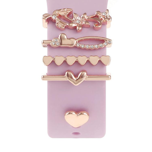 Smart Watch Band Decorative Ring Metal Accessories(Rose Gold Lily) - Watch Decorations by buy2fix | Online Shopping UK | buy2fix