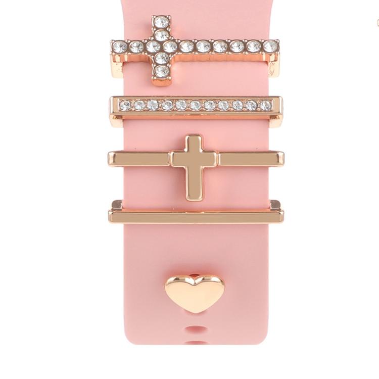 Smart Watch Band Decorative Ring Metal Accessories(Cross Heart) - Watch Decorations by buy2fix | Online Shopping UK | buy2fix