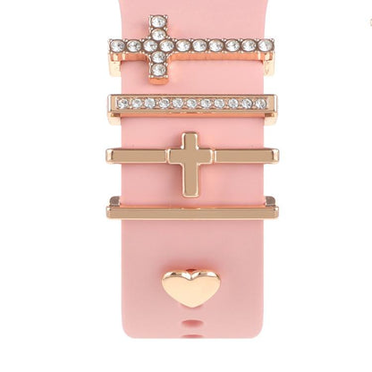 Smart Watch Band Decorative Ring Metal Accessories(Cross Heart) - Watch Decorations by buy2fix | Online Shopping UK | buy2fix
