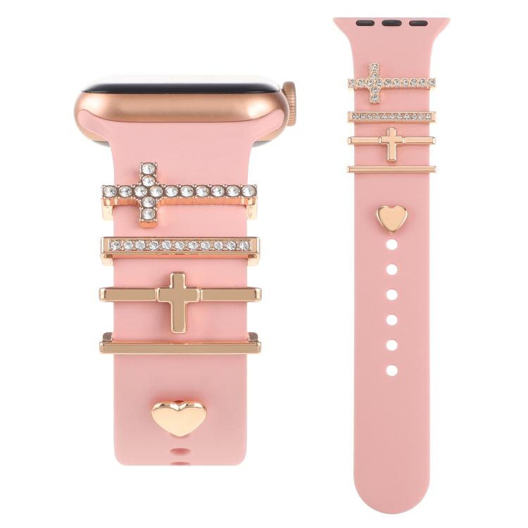 Smart Watch Band Decorative Ring Metal Accessories(Cross Heart) - Watch Decorations by buy2fix | Online Shopping UK | buy2fix