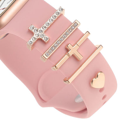 Smart Watch Band Decorative Ring Metal Accessories(Cross Heart) - Watch Decorations by buy2fix | Online Shopping UK | buy2fix
