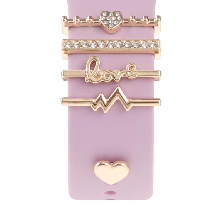 Smart Watch Band Decorative Ring Metal Accessories(Heartbeat) - Watch Decorations by buy2fix | Online Shopping UK | buy2fix