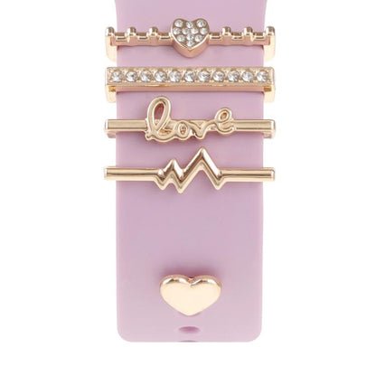 Smart Watch Band Decorative Ring Metal Accessories(Heartbeat) - Watch Decorations by buy2fix | Online Shopping UK | buy2fix