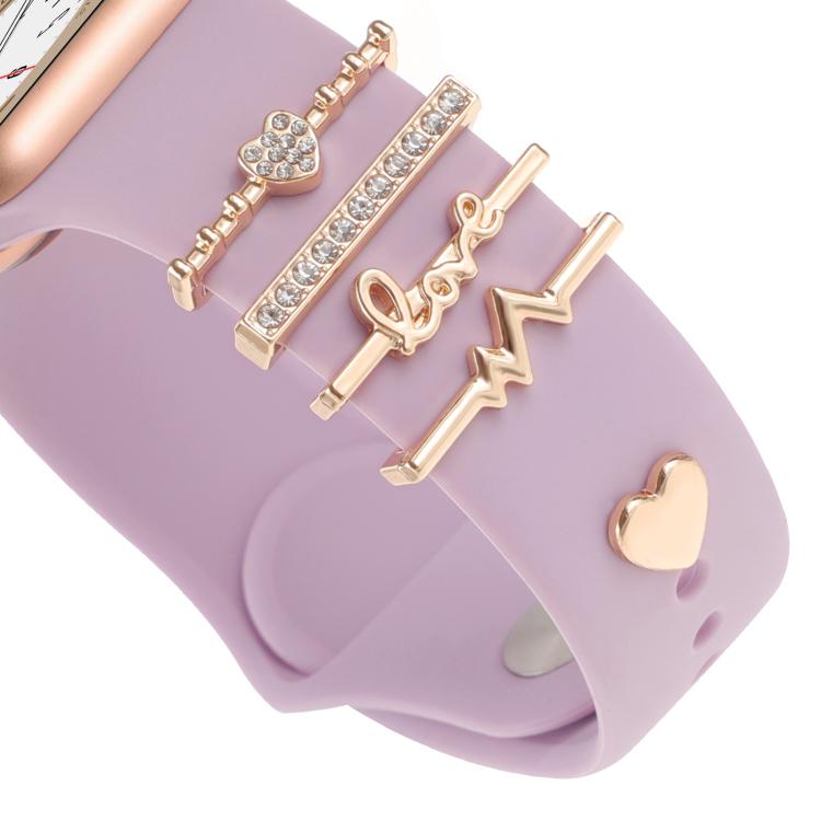 Smart Watch Band Decorative Ring Metal Accessories(Heartbeat) - Watch Decorations by buy2fix | Online Shopping UK | buy2fix