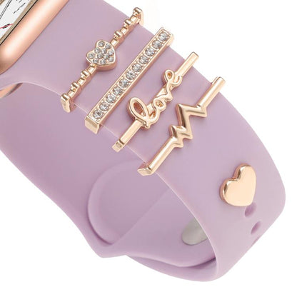 Smart Watch Band Decorative Ring Metal Accessories(Heartbeat) - Watch Decorations by buy2fix | Online Shopping UK | buy2fix