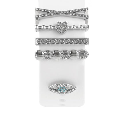 Smart Watch Band Decorative Ring Metal Accessories(Silver Heart Eyes) - Watch Decorations by buy2fix | Online Shopping UK | buy2fix