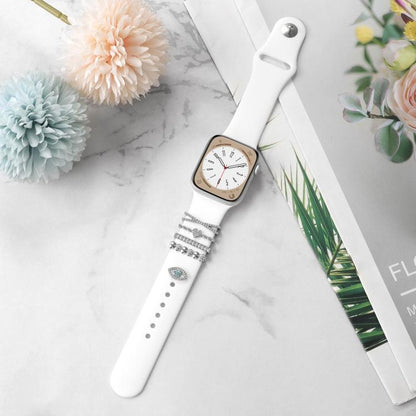 Smart Watch Band Decorative Ring Metal Accessories(Silver Heart Eyes) - Watch Decorations by buy2fix | Online Shopping UK | buy2fix