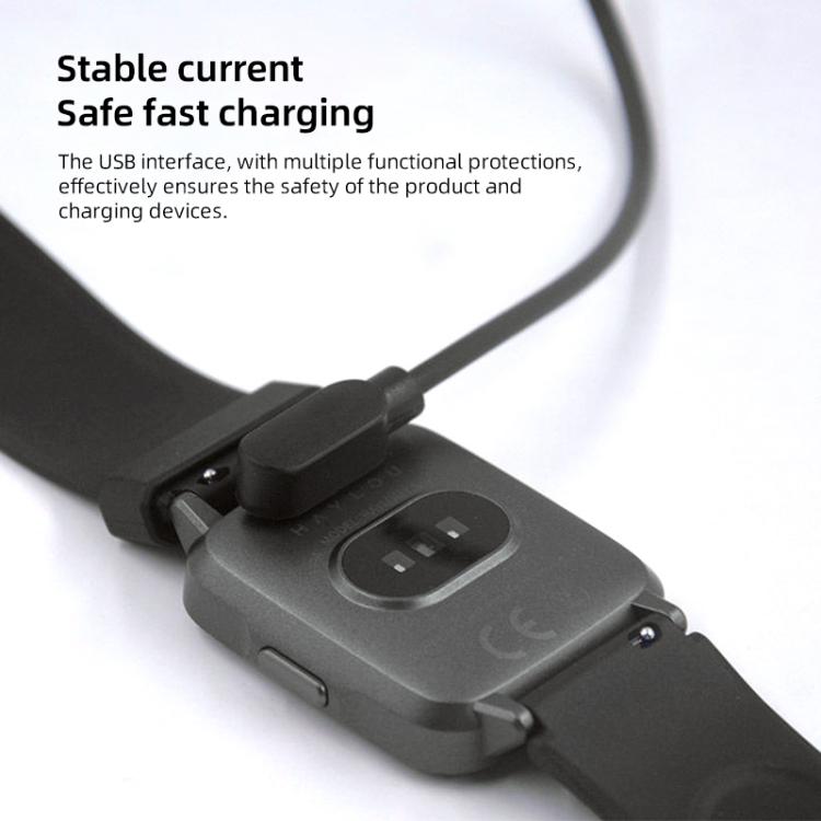 USB Interface 4 Pin Smart Watch Magnetic Charging Cable With Chip Protection, Length:60cm(Black) - Charger by buy2fix | Online Shopping UK | buy2fix
