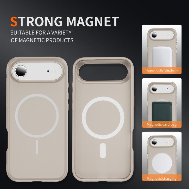 For iPhone Air Imitation Original Magsafe PC Hybrid TPU Phone Case(Beige Grey) - iPhone Air Cases by buy2fix | Online Shopping UK | buy2fix