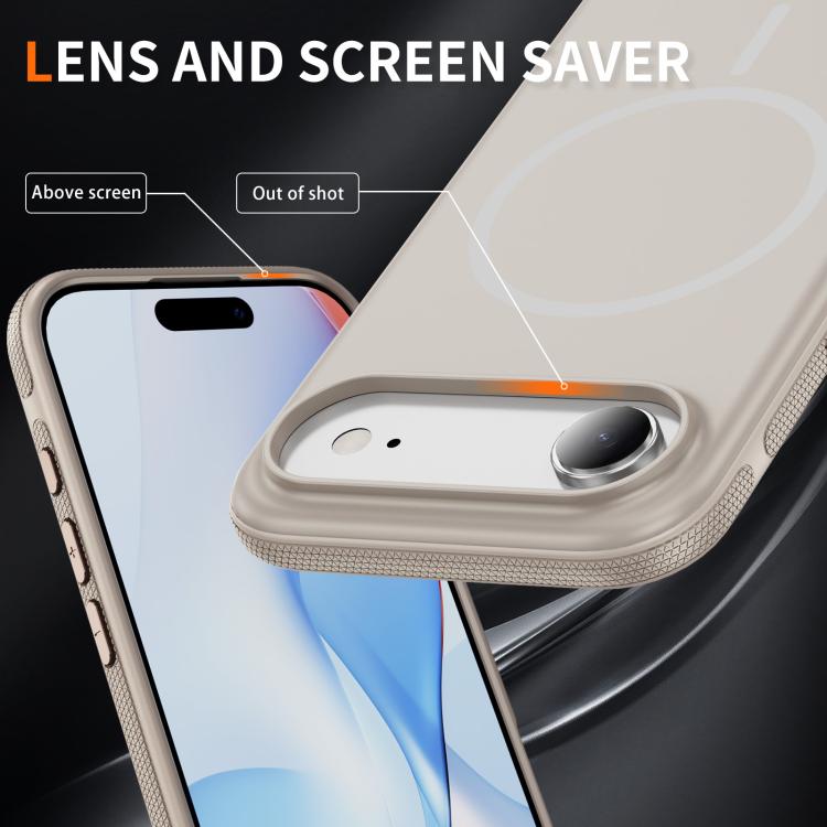 For iPhone Air Imitation Original Magsafe PC Hybrid TPU Phone Case(Beige Grey) - iPhone Air Cases by buy2fix | Online Shopping UK | buy2fix