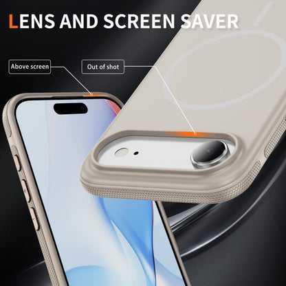 For iPhone Air Imitation Original Magsafe PC Hybrid TPU Phone Case(Beige Grey) - iPhone Air Cases by buy2fix | Online Shopping UK | buy2fix