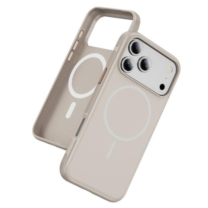For iPhone 17 Pro Max Imitation Original Magsafe PC Hybrid TPU Phone Case(Beige Grey) - iPhone 17 Pro Max Cases by buy2fix | Online Shopping UK | buy2fix