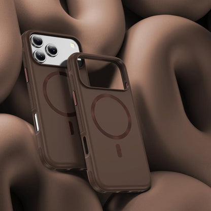 For iPhone 17 Pro Max Imitation Original CD Texture Magsafe PC Hybrid TPU Phone Case(Coffee) - iPhone 17 Pro Max Cases by buy2fix | Online Shopping UK | buy2fix
