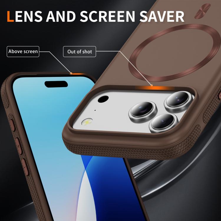For iPhone 17 Pro Max Imitation Original CD Texture Magsafe PC Hybrid TPU Phone Case(Coffee) - iPhone 17 Pro Max Cases by buy2fix | Online Shopping UK | buy2fix