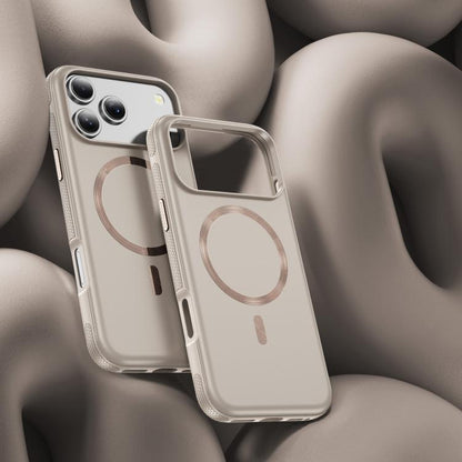 For iPhone 17 Pro Max Imitation Original CD Texture Magsafe PC Hybrid TPU Phone Case(Beige Grey) - iPhone 17 Pro Max Cases by buy2fix | Online Shopping UK | buy2fix