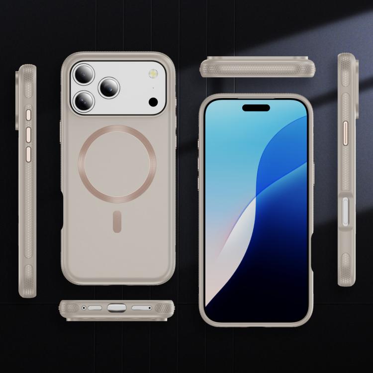 For iPhone 17 Pro Max Imitation Original CD Texture Magsafe PC Hybrid TPU Phone Case(Beige Grey) - iPhone 17 Pro Max Cases by buy2fix | Online Shopping UK | buy2fix