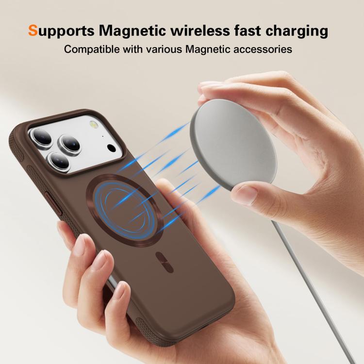 For iPhone 17 Pro Imitation Original CD Texture Magsafe PC Hybrid TPU Phone Case(Coffee) - iPhone 17 Pro Cases by buy2fix | Online Shopping UK | buy2fix