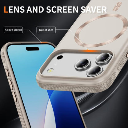 For iPhone 17 Pro Imitation Original CD Texture Magsafe PC Hybrid TPU Phone Case(Beige Grey) - iPhone 17 Pro Cases by buy2fix | Online Shopping UK | buy2fix